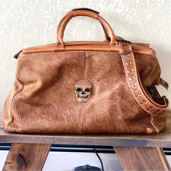 Bridget Shuster Handbags - BRIDGET SHUSTER Pony Hair & Swarovski Crystal XLarge Travel Duffle Bag